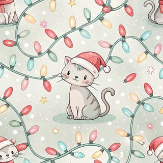 Pastel Rainbow Christmas Lights Background