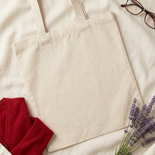 Photorealistic Tote Bag Flat Lay