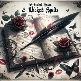 Gothic Spellbook with Ink-Stained Design
