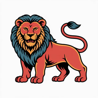 Traditional Lion Tattoo Illustration
