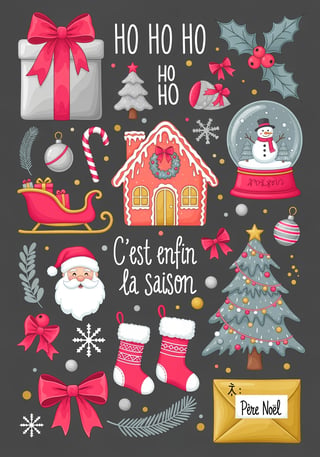 Festive Christmas Collage Illustration