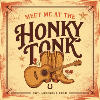 Vintage Country-Western Honky Tonk Design