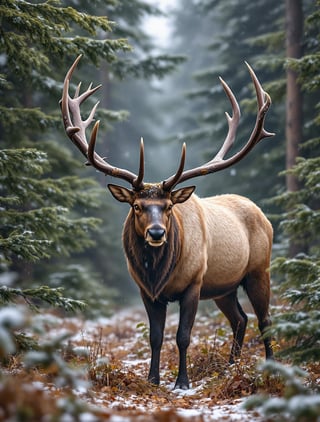 Majestic Elk in Boreal Forest