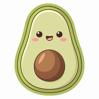 Cute Kawaii Avocado Graphic Design