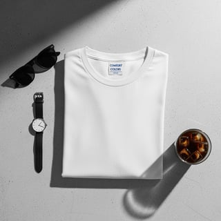 White Comfort Colors T-Shirt Flat Lay