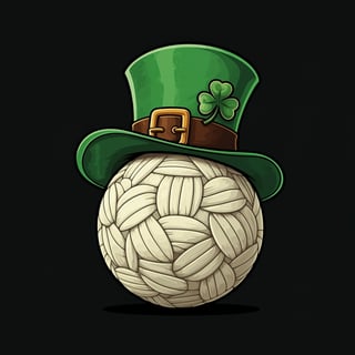 Vintage Sepak Takraw Ball with Leprechaun Hat