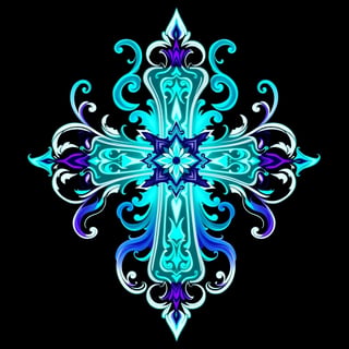 Symmetrical Fantasy Cross Illustration