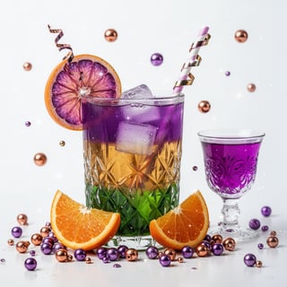Colorful Layered Cocktail in Diamond Glass