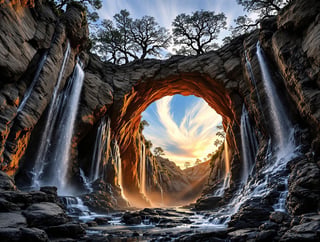 Dramatic Natural Arch Landscape Photo