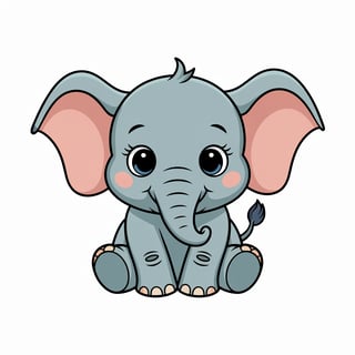 Cute Animated Baby Elephant Art