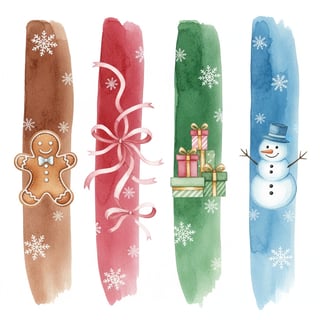 Watercolor Holiday Brushstroke Collage
