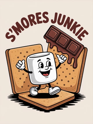 Retro S'mores Junkie T-Shirt Design