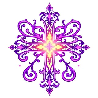 Violet Fantasy Cross Illustration