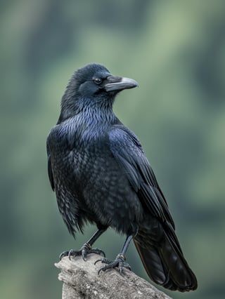 Watchful Raven on Branch