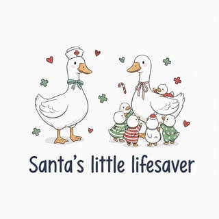 Santa’s Little Lifesaver Goose Design