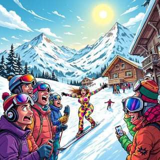 Humorous Après-Ski Party Comic Cover