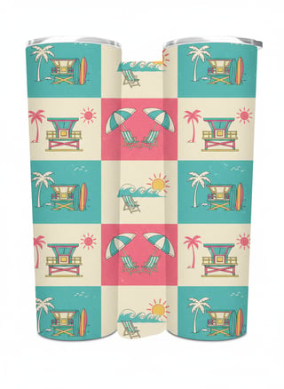 Retro Lifeguard Tower Pattern