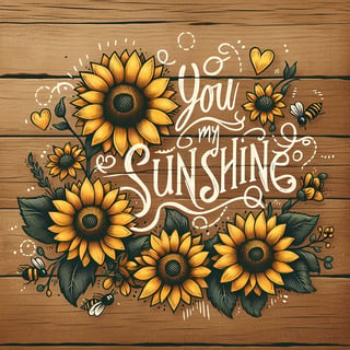Sunflower Design with Rustic Wood