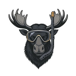 Moose Logo with Scuba Gear