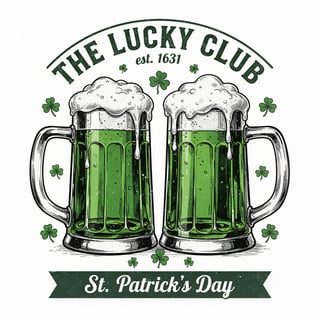 Vintage St. Patrick's Day Beer Illustration