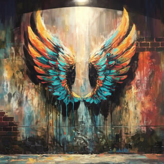Colorful Graffiti Angel Wings