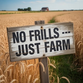 No Frills Just Farm Text Image