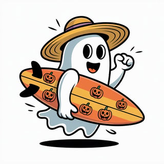 Happy Ghost with Surfboard