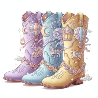 Luxurious Pastel Feminine Cowboy Boots