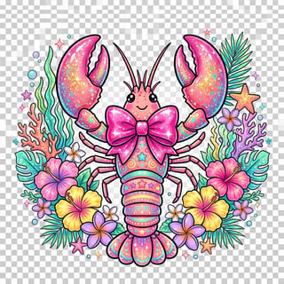 Cute Pink Lobster Illustration