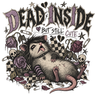 Dead Inside Emo Possum Illustration