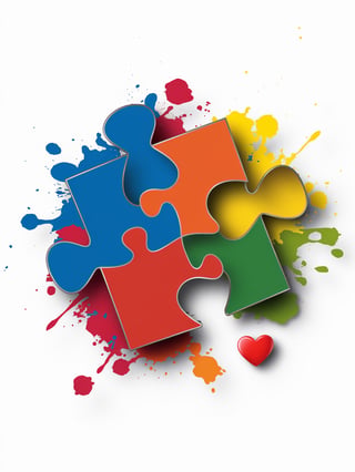 Vibrant Colorful Puzzle Piece Artwork