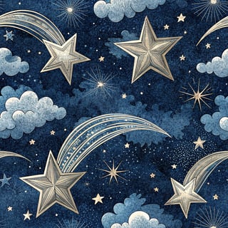 Luxury Celestial Night Sky Pattern