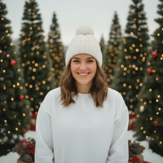 Young Woman in Cozy Winter Outfit