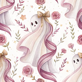 Watercolor Halloween Ghost Illustration