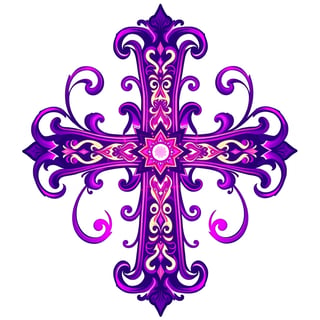 Violet Fantasy Cross Illustration
