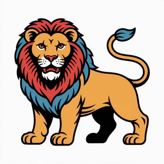 Traditional Lion Tattoo Illustration