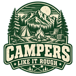 Campers Like It Rough Camping Emblem