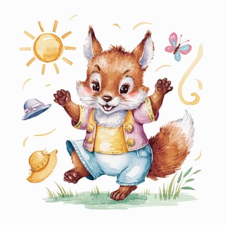 Whimsical Summer Woodland Animal