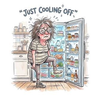 Funny Menopause T-Shirt Illustration
