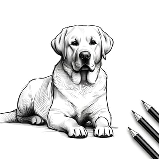 Minimalist Labrador Dog Sketch