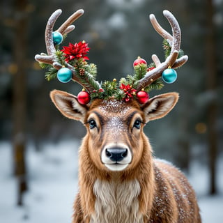 Reindeer with Christmas Decorations