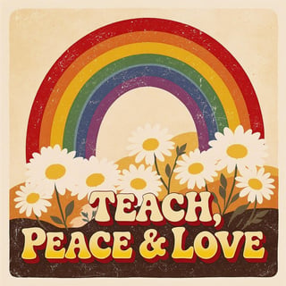 70s Retro Rainbow Poster