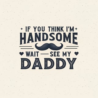 Handsome Daddy Mustache Text Design