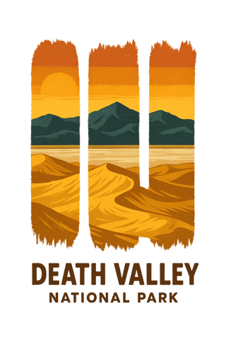 Retro Vector Sunset of Death Valley
