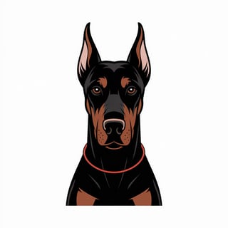 Minimalist Doberman Pinscher Illustration