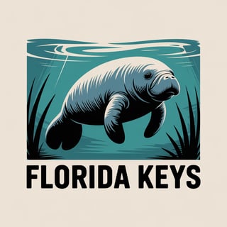 Florida Keys Manatee T-Shirt Design
