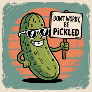Funny Pickle Cartoon with Sarcastic Text