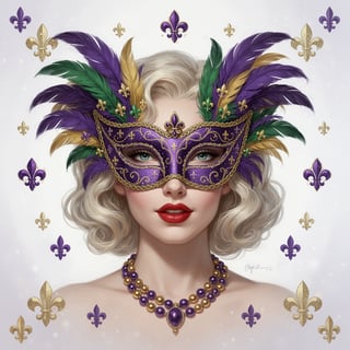 Glamorous Mardi Gras Mask Illustration