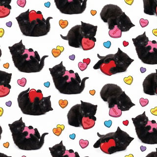 Photo-Realistic Black Kittens Pattern