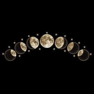 Vintage Gold Moon Phases Engraving